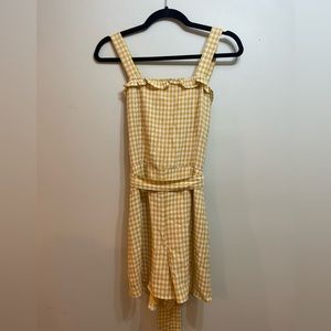 Fashion on Earth Yellow Checkered Romper